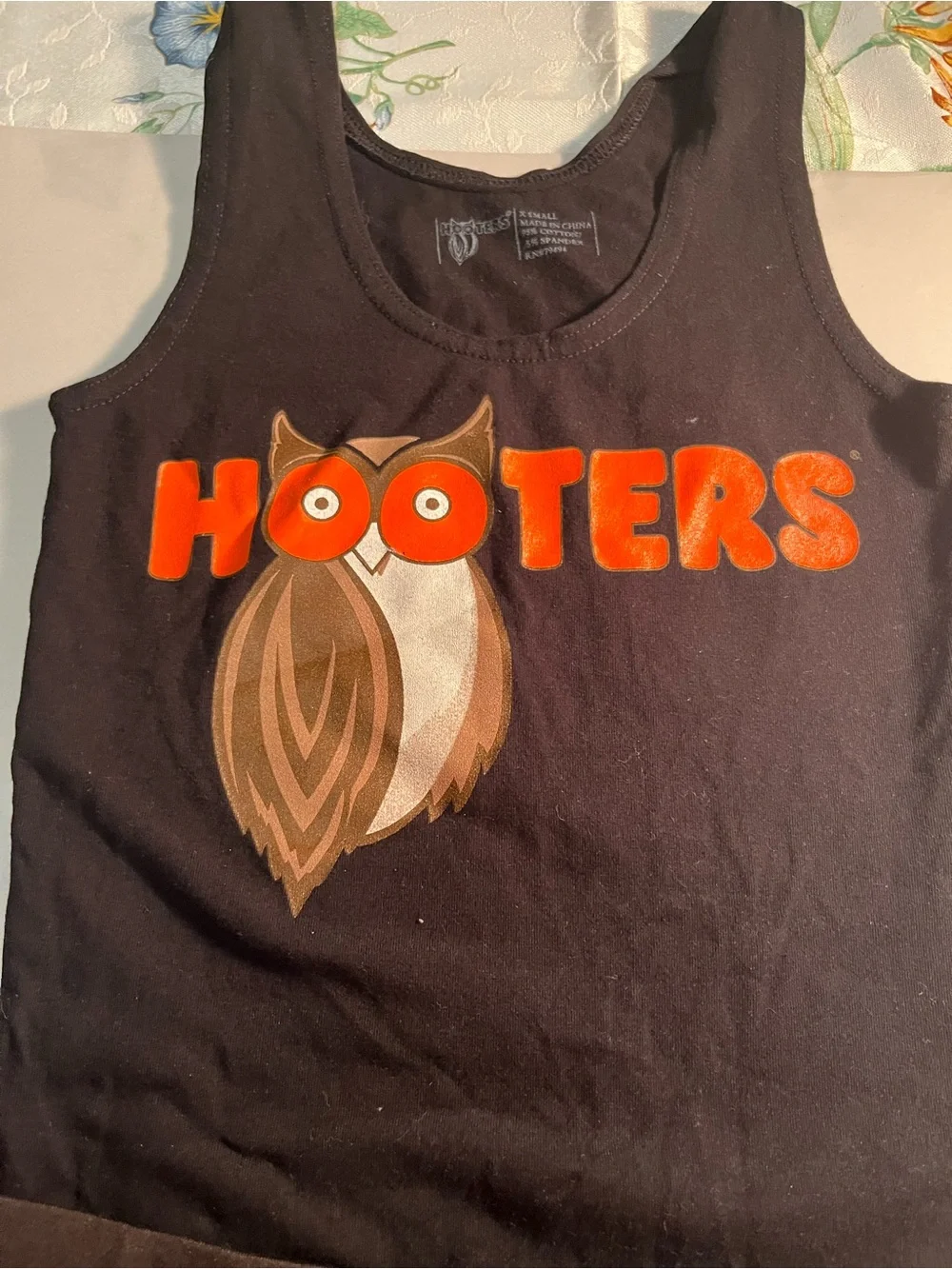 Hooters Black Tank and Shorts Set with Orange Logo